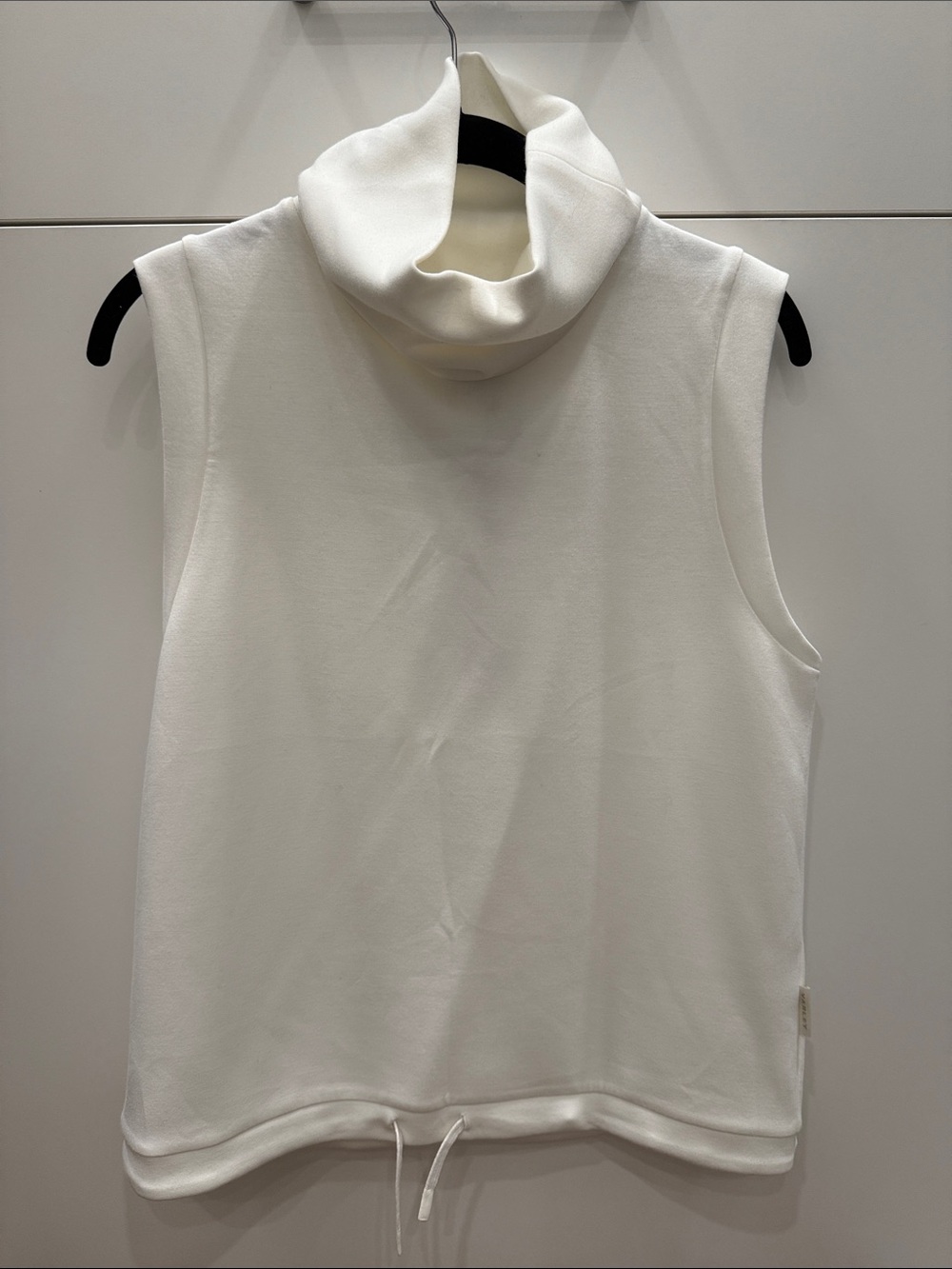 Varley Ivory Sleeveless Cowl Neck Tank with Drawstring Hem